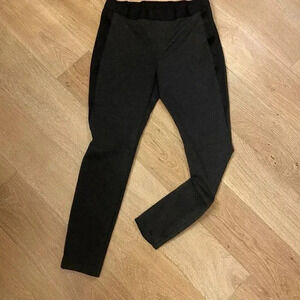 ELIE TAHARI SPORT Charcoal Gray/Black Legging Pants Size M Athlesiure Work Comfy